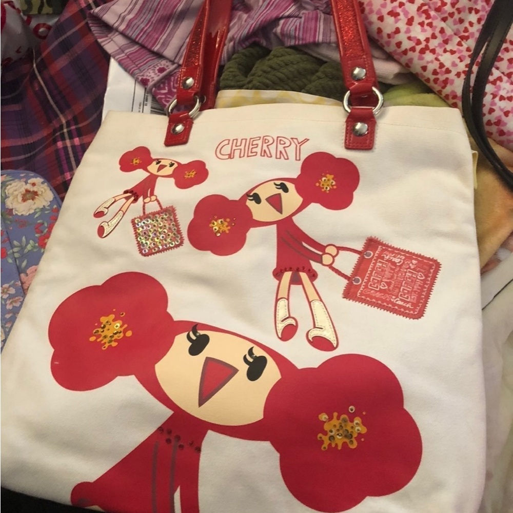Coach Poppy Chan Cherry Tote NWOT